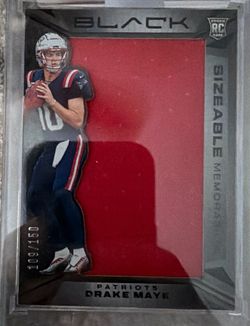 NFL Drake Maye 2024 Panini Black - Sizeable Rookie Memorabilia /150 (MEM, RC)