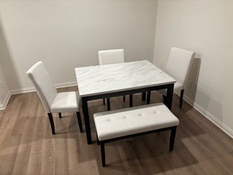 Dining Table Set with Chairs and Bench