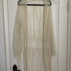 Ivory Fringe Kimono