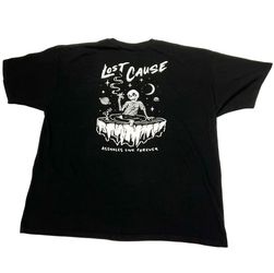 As*holes Live Forever Lost Cause T Shirt Mens XXL Black Skeleton Space Tee