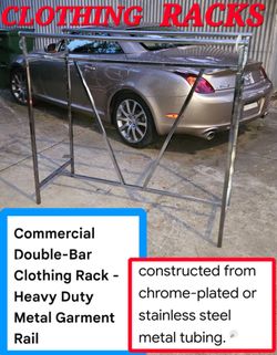 Commercial Double Bar Clothing Racks-Heavy Duty Metal Garment Rail