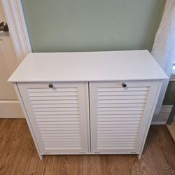 Ellsworth White Double Tilt-Out Laundry Hamper Cabinet (32"W x 14"D x 30"H)