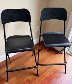 Set of 2 Black Folding counter height Bar stools & Chairs