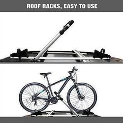 New Upright Roof Mount Bike Rack Aluminum Bicycle Carrier for Roof Racks with Locking System for Car