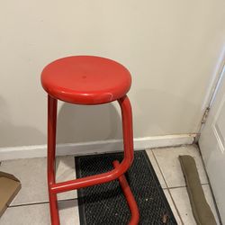 Red 1970s Atomic Mid Century Modern Kinectics Paperclip Bar Stool CANADA