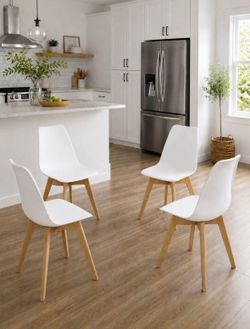 Modern White Dining Chairs - Set of 4