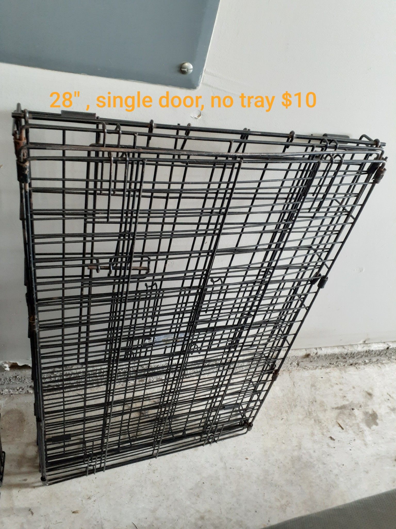 2 metal folding dog kennels crates