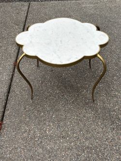 Scalloped Marble End Table