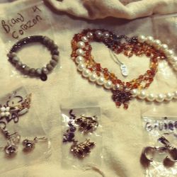 Vintage Designer Stamped Assorted Jewelry Lot Amazonite Bracelet