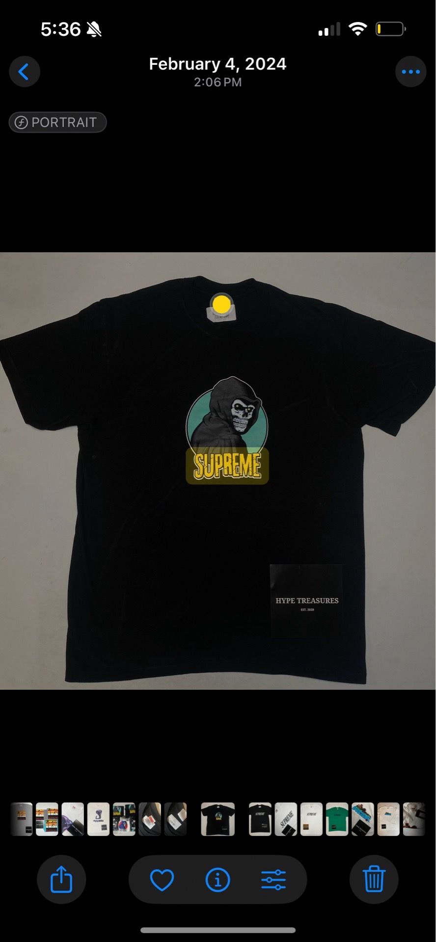 Supreme reaper tee black