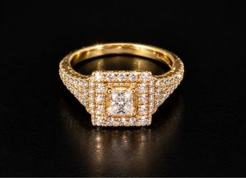 10K Gold Natural Diamond Ring – 0.40 CT – Size 4.5