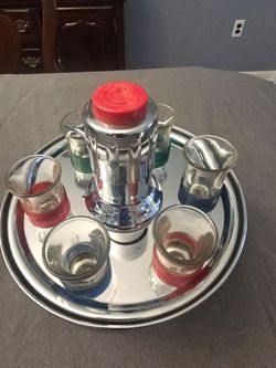 Bowling ball ,shot glass dispenser. 1950s