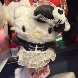 Hello Kitty Skeleton Halloween Plush Keychain