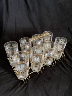 Vintage 1950’s Block Geometric Collins Glasses