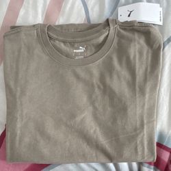 PUMA ESS Monochromatic Tee Iced Coffee Cotton Jersey Men's Crew Neck S