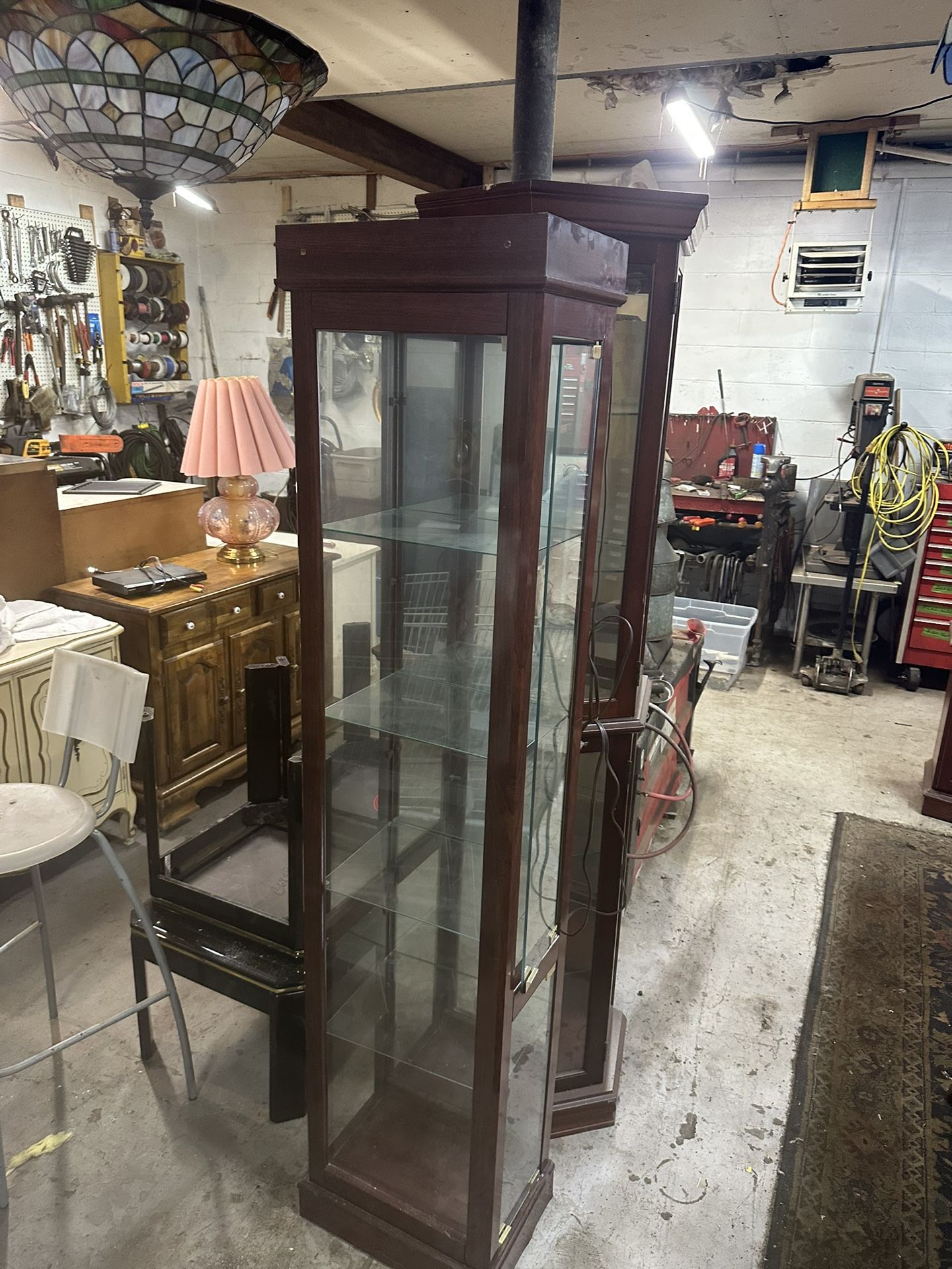 Mahogany Side Load Curio Display Cabinet