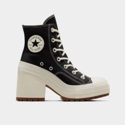Women’s 10.5 Converse Women Chuck 70 De Luxe Black High Top Heel Sneakers