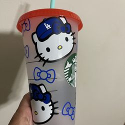 Hello Kitty Dodgers Color Changing Cup- Starbucks 
