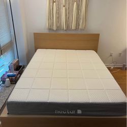 Queen Mattress & Wooden Bed Frame with Storage Drawers