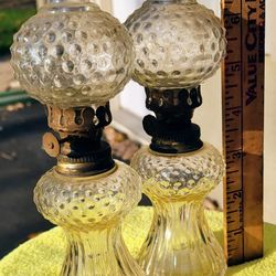 Pair -  Oil Burning - Bubble Glasd Hurricane Lamps  - Holmdel NJ 