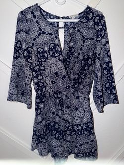 Charlotte Russe Navy Paisley Romper