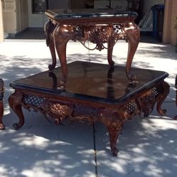 Antique Table With Matching End Table