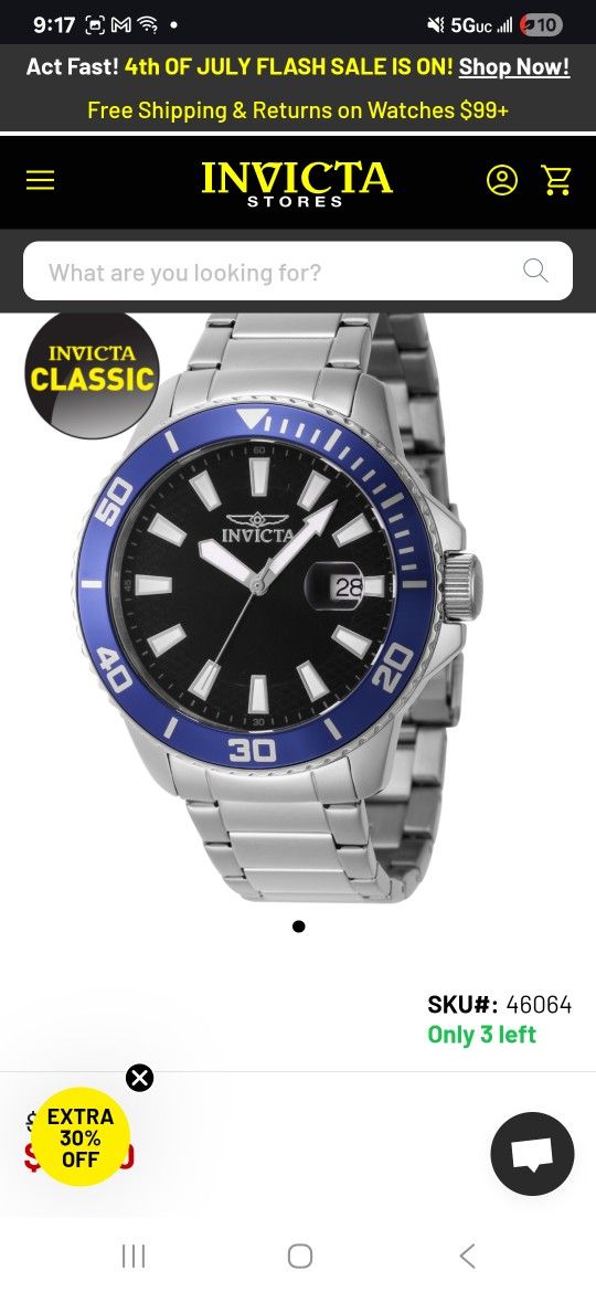 Invicta Casino Watch 46064