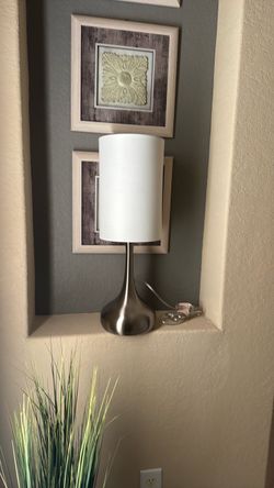 Modern Table Lamp with Brushed Nickel Base