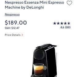 Nespresso  Essenzo Mini Expresso Machine by DeLonghi