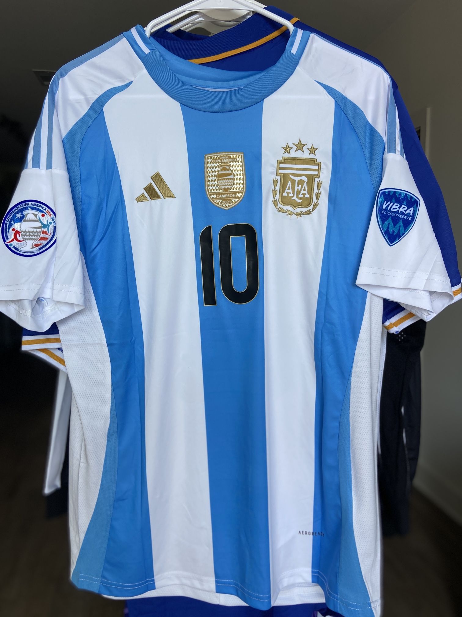 Camiseta Argentina 🇦🇷 Messi 10. Jersey Soccer Playera Fútbol Size S M L XL