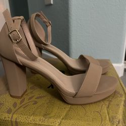 Beige Suede Heels