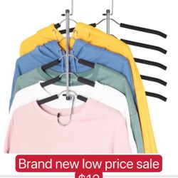 Clothes Hangers Space Saving Coat Hangers 2 Pack Znben Non Slip Shirt Hangers with Padded Foam Stainless Steel 5 in 1 Closet Organizer Heavy Duty Mult