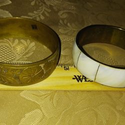 2 Vintage Brass Bracelets