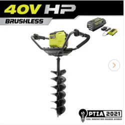 40V HP Brushless Cordless Earth Auger Powerhead with 8 in. Bit with 4.0 Ah Battery and Charger(sealed)