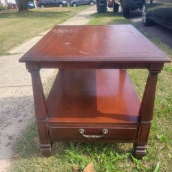 Wood End Table With Drawer
