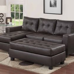 BRAND NEW ASHLEY LEATHER SOFA CHAISE FOR $499!!