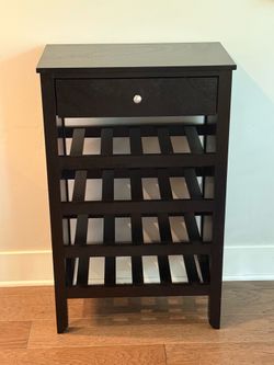 Wood Wine Cabinet, Black