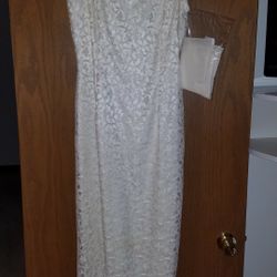 Long White Lace Dress
