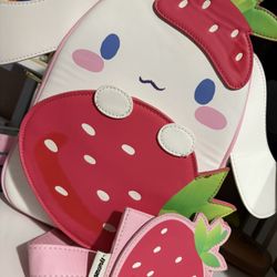 🍓✨ Her Universe Strawberry Cinnamon Mini Backpack + Wallet – $50 (Brand New) ✨🍓