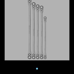 5 PIECE EXTRA LONG DOUBLE FLEX RATCHETING WRENCH SET