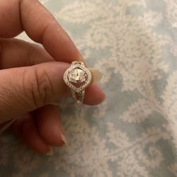 Real 925 Sterling Silver Bridal Ring Size 8