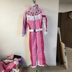 Tipsy Elves Pink Western Fringe Ski Suit / Snow Suit Women’s Size XS & S Performance Snowwear