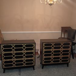 Madison Park Black/Gold Marcia Gold Lattice Accent Set