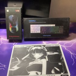 Keyboard, Mouse, Glass Mousepad Bundle!