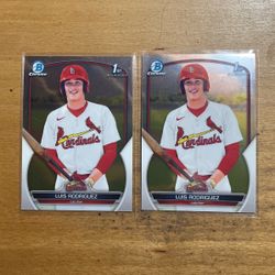 2023 BOWMAN LUIS RODRIQUEZ 1ST BOWMAN 2 CARD LOT 