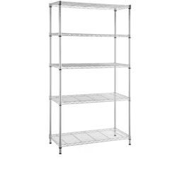 HDX
5-Tier Commercial Grade Heavy Duty Steel Wire Shelving Unit in Chrome (48 in. W x 72 in. H x 18 in. D)