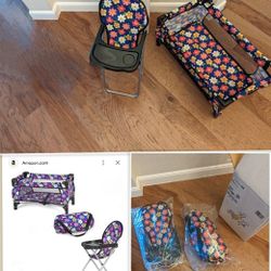 Fash N Kolor 3 Piece Baby Doll Play Set Doll Play Pen