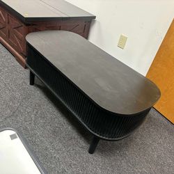 Fluted Lift Top Coffee Table with Hidden Compartment, Fully Assembled Wooden Center Table(small damage)
