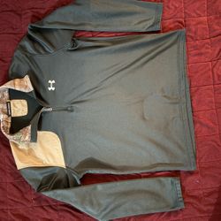 Under Armour Men's Polyester Camo Hoodie Sweatshirt Black/Brown • Size Medium 