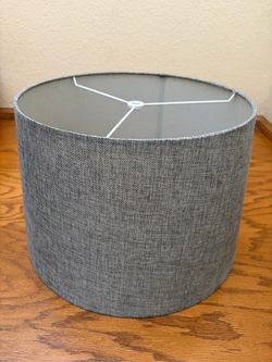 Textured grey lamp shade